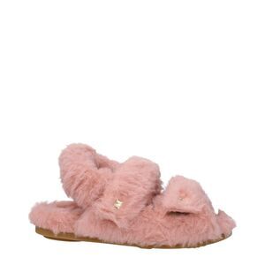 Max Mara Pink Fur Flat Women's Sandals